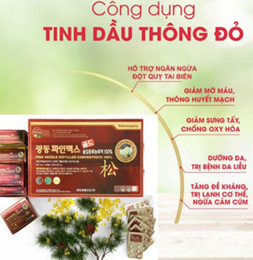 Tinh Dầu Thông Đỏ KWANGDONG Hàn Quốc 120 Viên